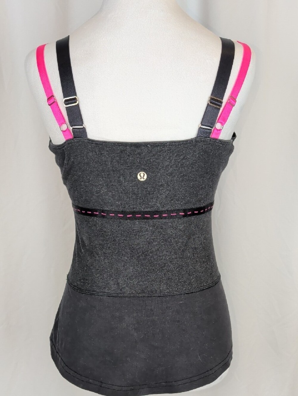Lululemon Vintage Colorblock Double Strap Tank Top Gray Size 8